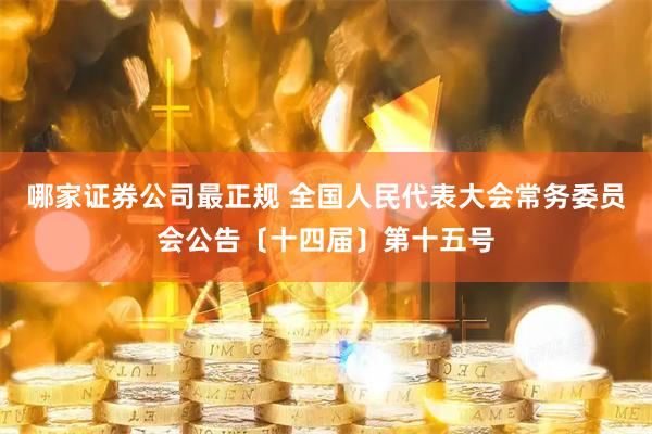 哪家证券公司最正规 全国人民代表大会常务委员会公告〔十四届〕第十五号